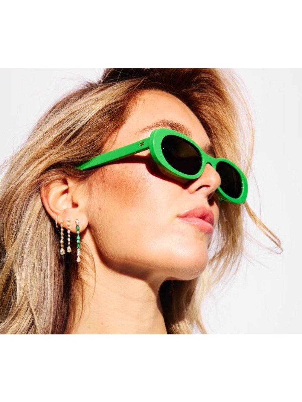 PARKE x JB3 Oval Sunnies Sunglasses Green NEW